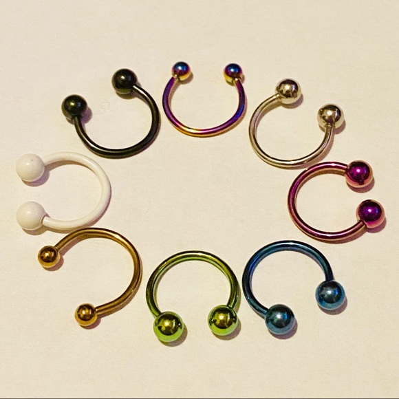 Horseshoe Ring Hoop 16g 11mm 7/16" Lip Nose Ear - Picture 3 of 6